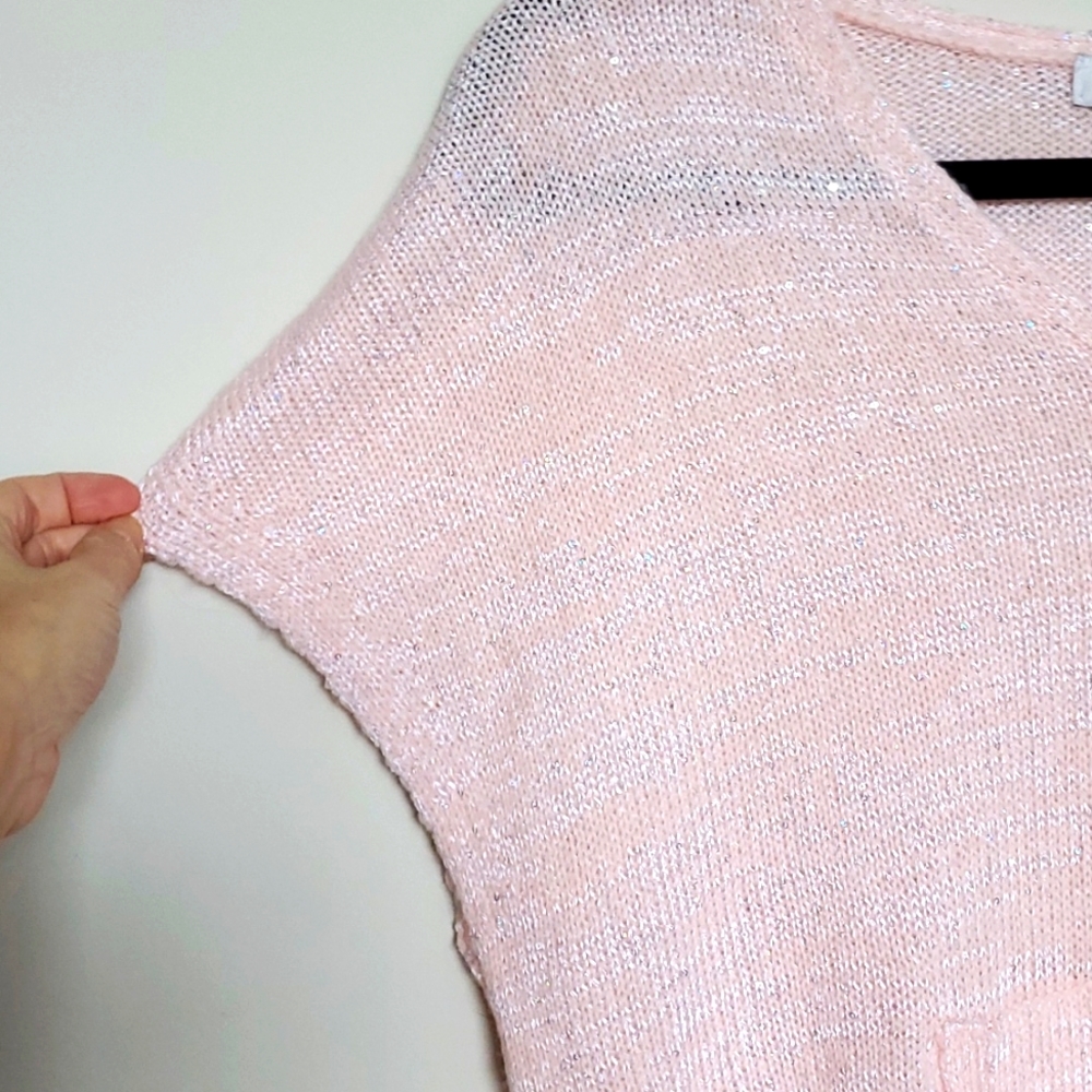 NWOT Tommy Bahama Pink V Neck Sequined Top - Picture 5 of 9